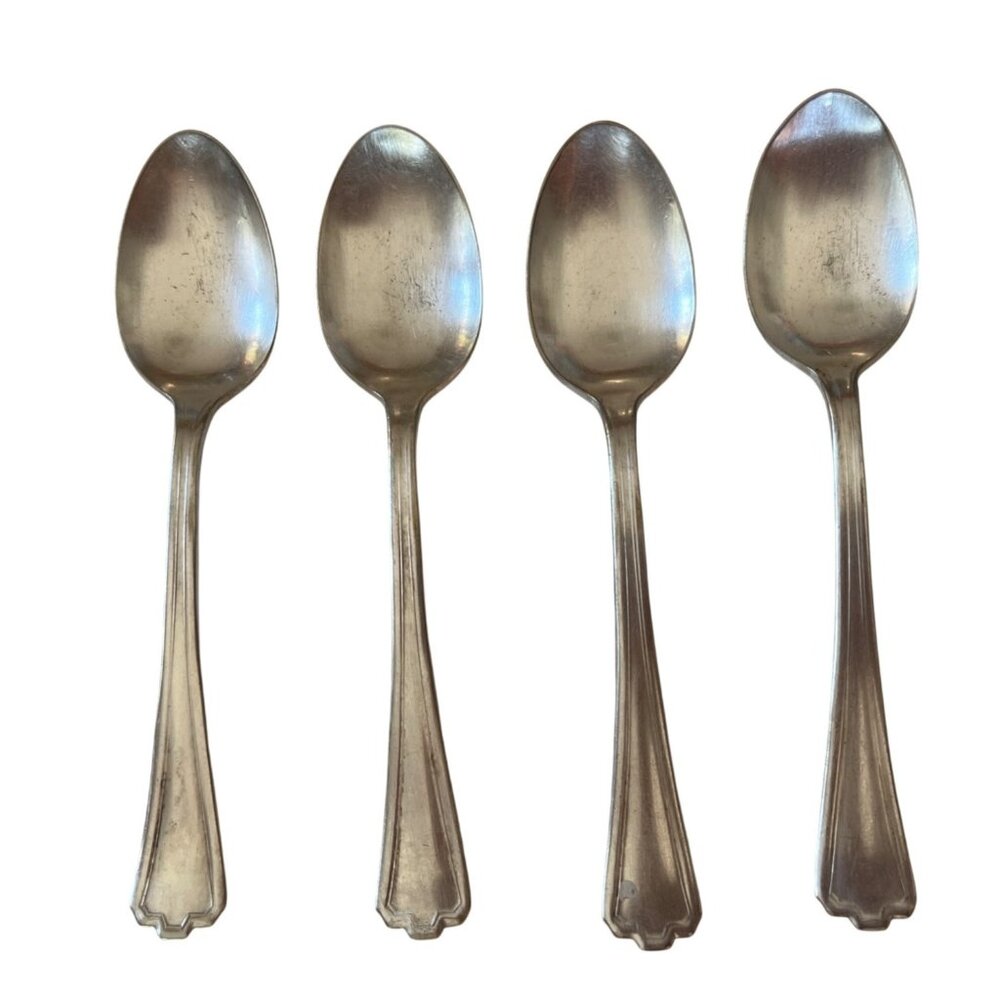 Vintage Rogers A1 Plus Silverplate Teaspoons Set Of 4 S10